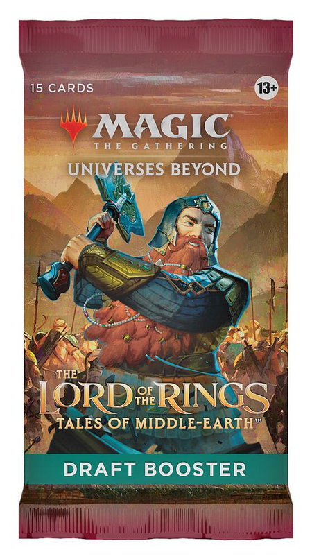 Universes Beyond: The Lord of the Rings: Tales of Middle-earth - Draft Booster Pack trading card from Universes Beyond: The Lord of the Rings: Tales of Middle-earth Universes Beyond: The Lord of the Rings: Tales of Middle-earth - Draft Booster Pack - Universes Beyond: The Lord of the Rings: Tales of Middle-earth Magic: The Gathering trading card