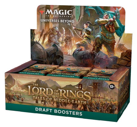 Universes Beyond: The Lord of the Rings: Tales of Middle-earth - Draft Booster Box trading card from Universes Beyond: The Lord of the Rings: Tales of Middle-earth Universes Beyond: The Lord of the Rings: Tales of Middle-earth - Draft Booster Box - Universes Beyond: The Lord of the Rings: Tales of Middle-earth Magic: The Gathering trading card
