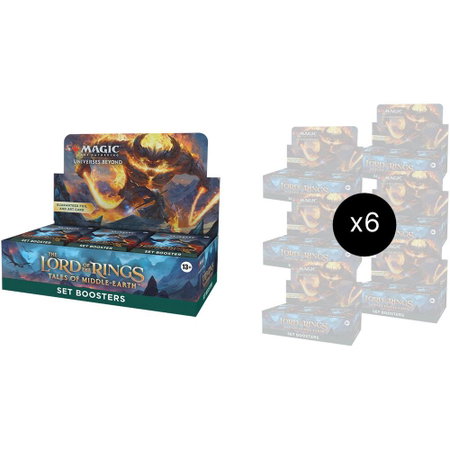 Universes Beyond: The Lord of the Rings: Tales of Middle-earth - Set Booster Box Case trading card from Universes Beyond: The Lord of the Rings: Tales of Middle-earth Universes Beyond: The Lord of the Rings: Tales of Middle-earth - Set Booster Box Case - Universes Beyond: The Lord of the Rings: Tales of Middle-earth Magic: The Gathering trading card