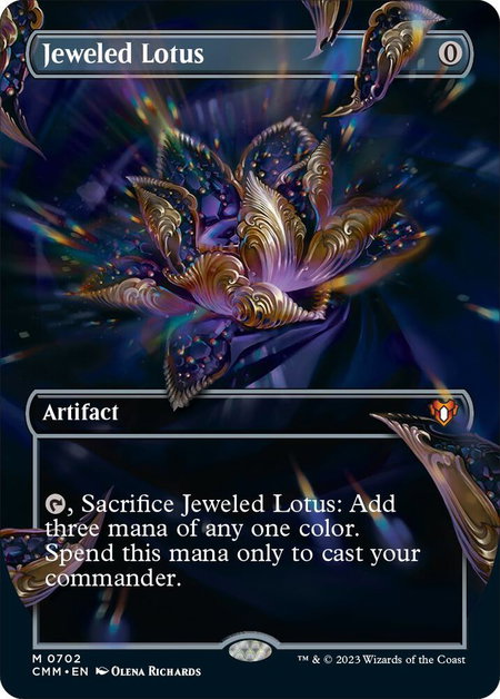 Jeweled Lotus (Borderless) trading card from Commander Masters Jeweled Lotus (Borderless) - Commander Masters Magic: The Gathering trading card