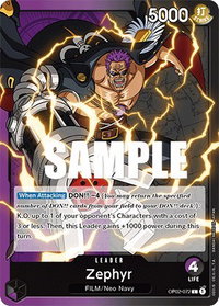 Zephyr - Paramount War (OP02) #OP02-072 - Leader One Piece Trading Card