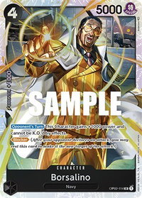 Borsalino - Paramount War (OP02) #OP02-114 - Super Rare One Piece Trading Card