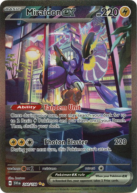 Miraidon ex - 244/198 trading card from SV01: Scarlet & Violet Base Set Miraidon ex - 244/198 - SV01: Scarlet & Violet Base Set Pokémon trading card