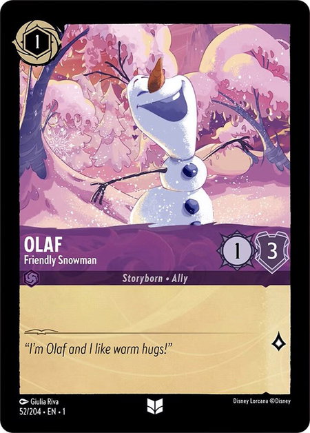 Olaf - Friendly Snowman - The First Chapter Disney Lorcana trading card