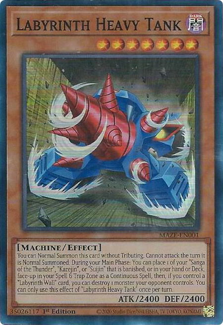 Labyrinth Heavy Tank - Maze of Memories YuGiOh trading card
