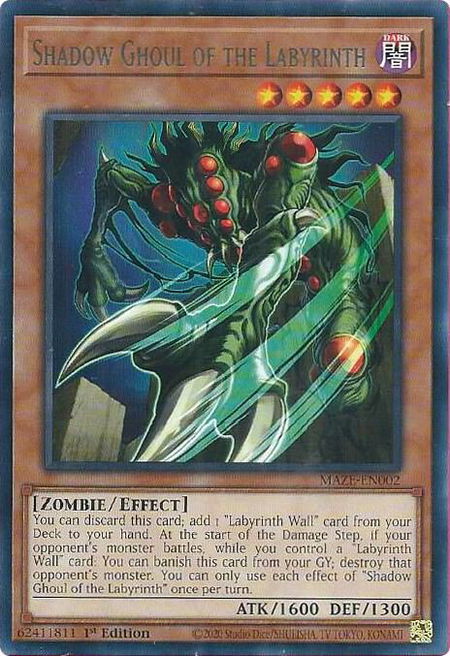 Shadow Ghoul of the Labyrinth - Maze of Memories YuGiOh trading card