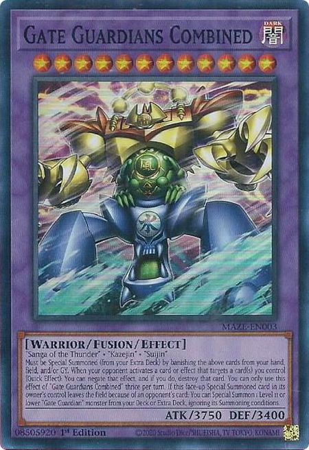 Gate Guardians Combined - Maze of Memories YuGiOh trading card