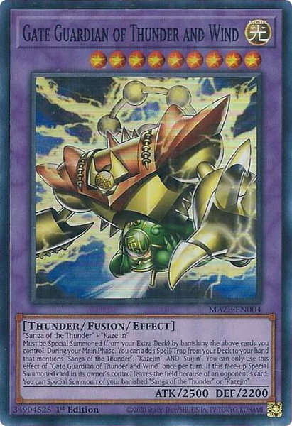 Gate Guardian of Thunder and Wind - Maze of Memories YuGiOh trading card