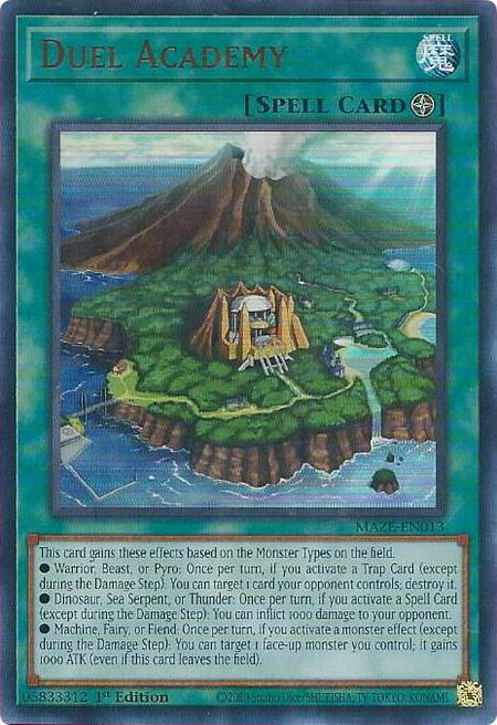 Duel Academy trading card from Maze of Memories Duel Academy - Maze of Memories YuGiOh trading card