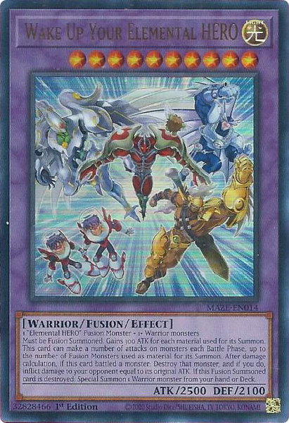 Wake Up Your Elemental HERO - Maze of Memories YuGiOh trading card