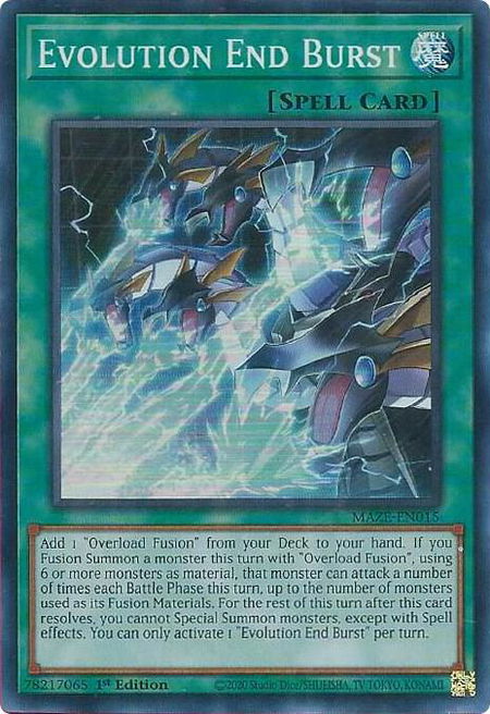 Evolution End Burst - Maze of Memories YuGiOh trading card