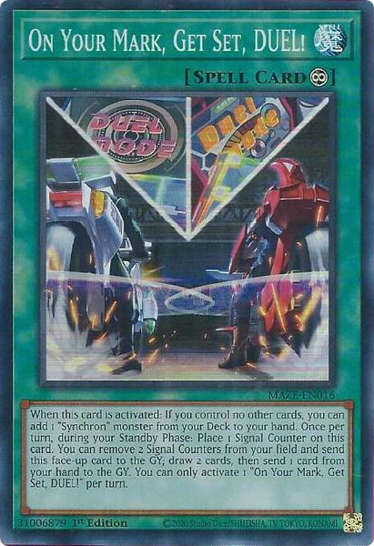 On Your Mark, Get Set, DUEL! - Maze of Memories YuGiOh trading card