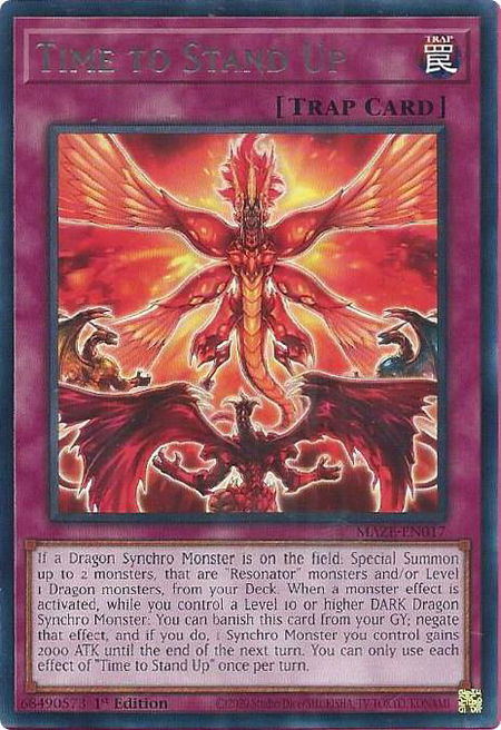 Time to Stand Up - Maze of Memories YuGiOh trading card