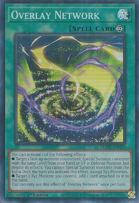 Overlay Network - Maze of Memories YuGiOh trading card