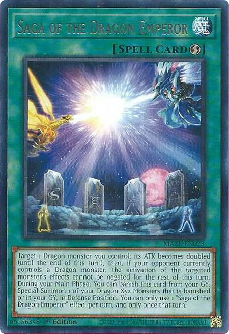 Saga of the Dragon Emperor - Maze of Memories YuGiOh trading card