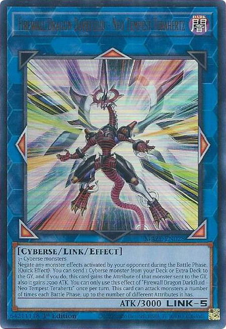 Firewall Dragon Darkfluid - Neo Tempest Terahertz - Maze of Memories YuGiOh trading card