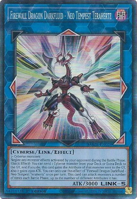 Firewall Dragon Darkfluid - Neo Tempest Terahertz (CR) - Maze of Memories YuGiOh trading card