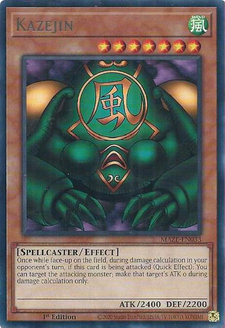 Kazejin - Maze of Memories YuGiOh trading card