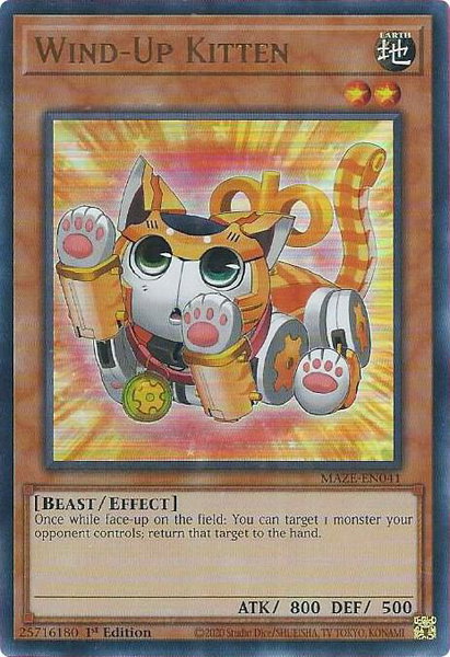Wind-Up Kitten - Maze of Memories YuGiOh trading card