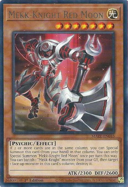 Mekk-Knight Red Moon - Maze of Memories YuGiOh trading card