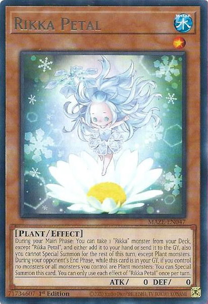 Rikka Petal trading card from Maze of Memories Rikka Petal - Maze of Memories YuGiOh trading card