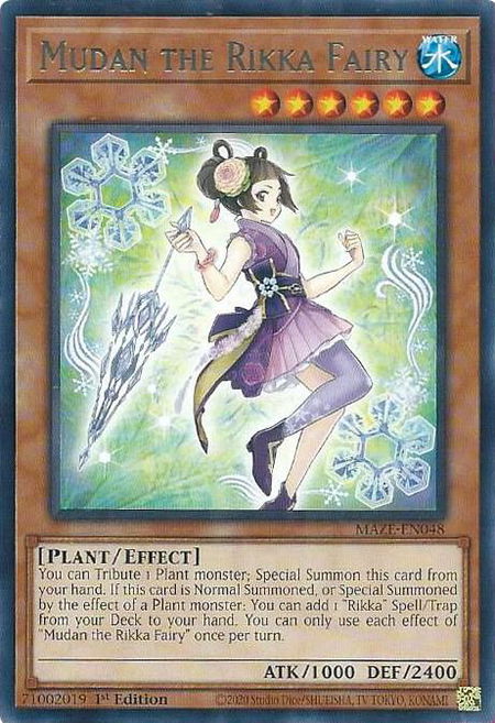 Mudan the Rikka Fairy - Maze of Memories YuGiOh trading card