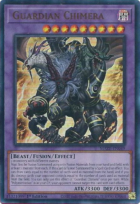 Guardian Chimera - Maze of Memories YuGiOh trading card
