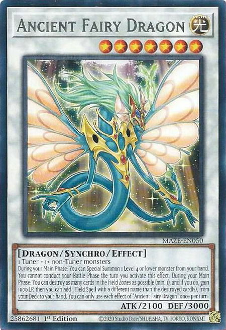 Ancient Fairy Dragon - Maze of Memories YuGiOh trading card