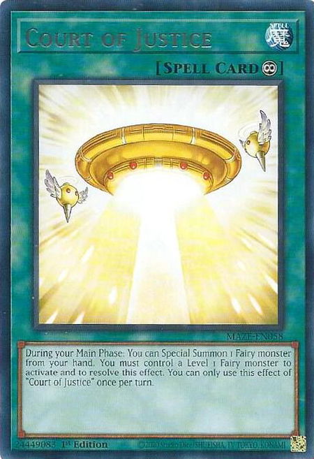 Court of Justice - Maze of Memories YuGiOh trading card