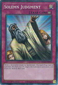 Solemn Judgment (CR) - Maze of Memories (MAZE) #MAZE-EN063 - Collector's Rare YuGiOh Trading Card