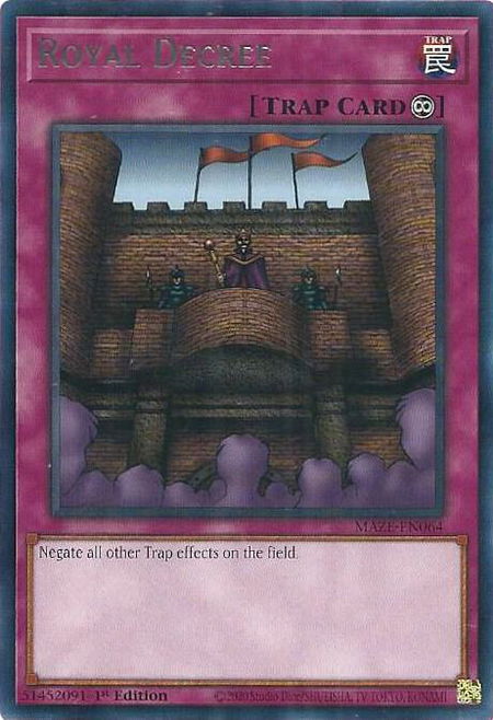 Royal Decree - Maze of Memories YuGiOh trading card