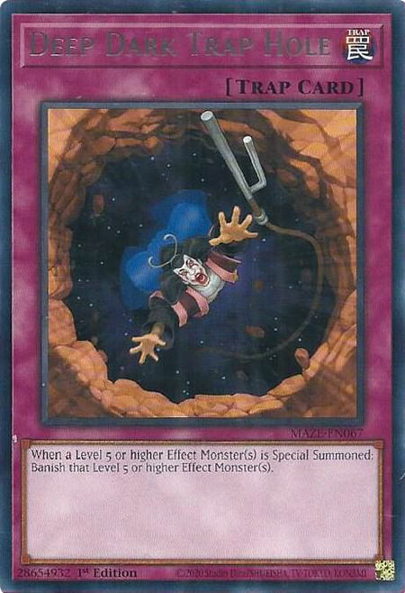 Deep Dark Trap Hole trading card from Maze of Memories Deep Dark Trap Hole - Maze of Memories YuGiOh trading card