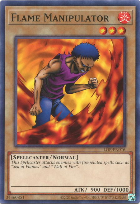 Flame Manipulator trading card from Legend of Blue Eyes White Dragon (25th Anniversary Edition) Flame Manipulator - Legend of Blue Eyes White Dragon (25th Anniversary Edition) YuGiOh trading card