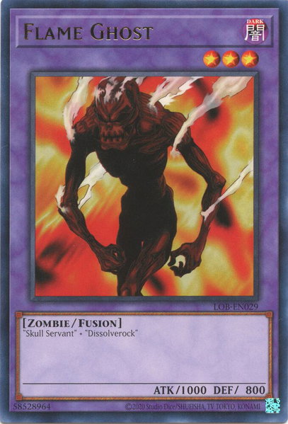Flame Ghost trading card from Legend of Blue Eyes White Dragon (25th Anniversary Edition) Flame Ghost - Legend of Blue Eyes White Dragon (25th Anniversary Edition) YuGiOh trading card