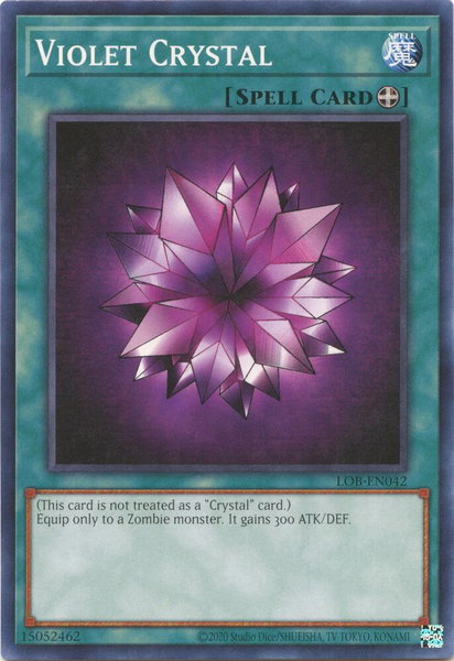 Violet Crystal trading card from Legend of Blue Eyes White Dragon (25th Anniversary Edition) Violet Crystal - Legend of Blue Eyes White Dragon (25th Anniversary Edition) YuGiOh trading card