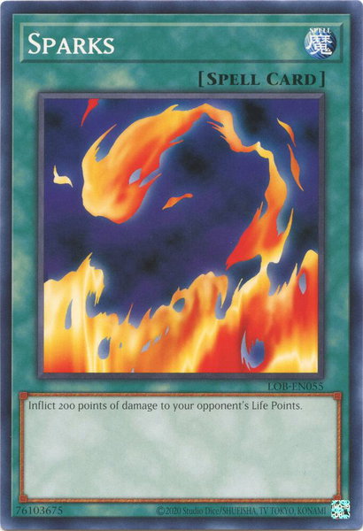 Sparks trading card from Legend of Blue Eyes White Dragon (25th Anniversary Edition) Sparks - Legend of Blue Eyes White Dragon (25th Anniversary Edition) YuGiOh trading card