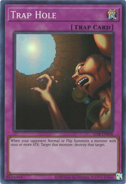 Trap Hole trading card from Legend of Blue Eyes White Dragon (25th Anniversary Edition) Trap Hole - Legend of Blue Eyes White Dragon (25th Anniversary Edition) YuGiOh trading card