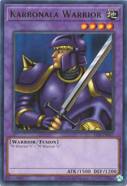 Karbonala Warrior trading card from Legend of Blue Eyes White Dragon (25th Anniversary Edition) Karbonala Warrior - Legend of Blue Eyes White Dragon (25th Anniversary Edition) YuGiOh trading card