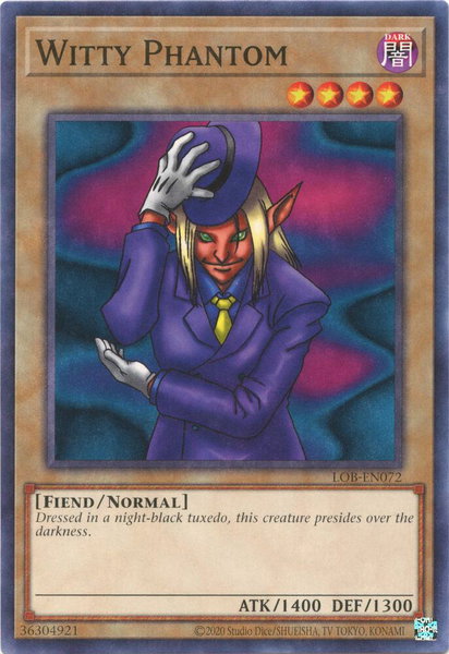 Witty Phantom trading card from Legend of Blue Eyes White Dragon (25th Anniversary Edition) Witty Phantom - Legend of Blue Eyes White Dragon (25th Anniversary Edition) YuGiOh trading card