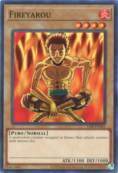 Fireyarou trading card from Legend of Blue Eyes White Dragon (25th Anniversary Edition) Fireyarou - Legend of Blue Eyes White Dragon (25th Anniversary Edition) YuGiOh trading card