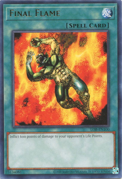Final Flame trading card from Legend of Blue Eyes White Dragon (25th Anniversary Edition) Final Flame - Legend of Blue Eyes White Dragon (25th Anniversary Edition) YuGiOh trading card