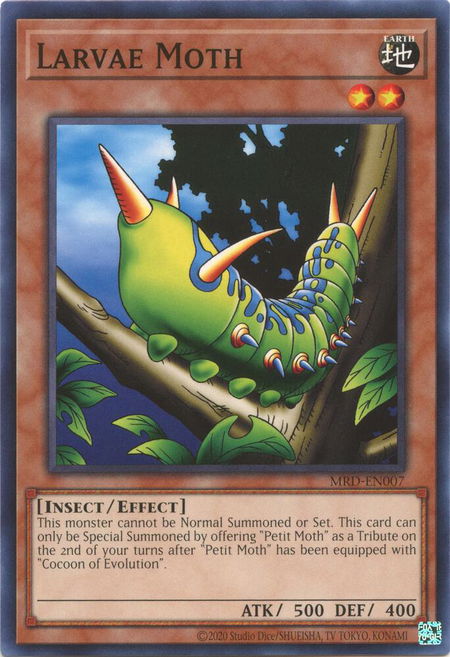 Larvae Moth trading card from Metal Raiders (25th Anniversary Edition) Larvae Moth - Metal Raiders (25th Anniversary Edition) YuGiOh trading card