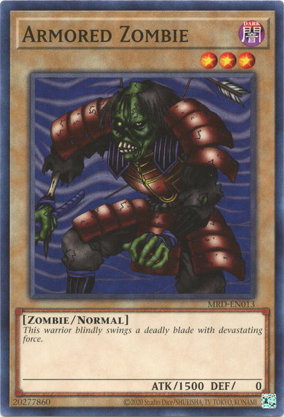 Armored Zombie trading card from Metal Raiders (25th Anniversary Edition) Armored Zombie - Metal Raiders (25th Anniversary Edition) YuGiOh trading card