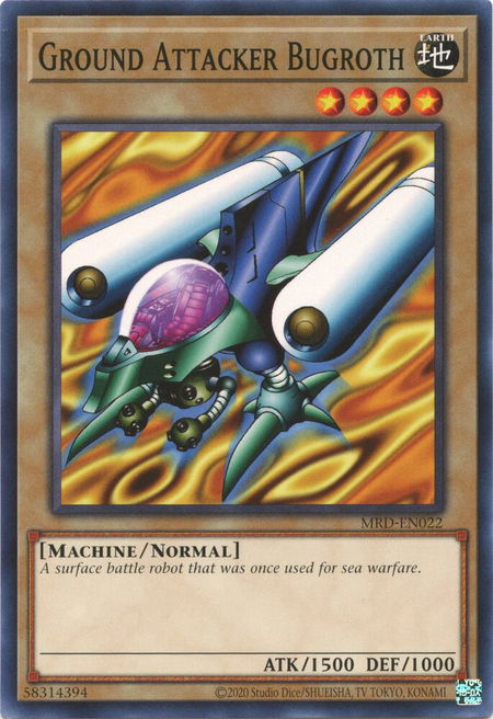 Ground Attacker Bugroth trading card from Metal Raiders (25th Anniversary Edition) Ground Attacker Bugroth - Metal Raiders (25th Anniversary Edition) YuGiOh trading card