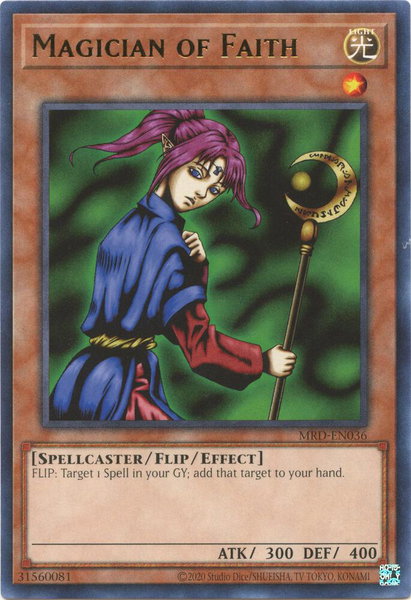 Magician of Faith trading card from Metal Raiders (25th Anniversary Edition) Magician of Faith - Metal Raiders (25th Anniversary Edition) YuGiOh trading card