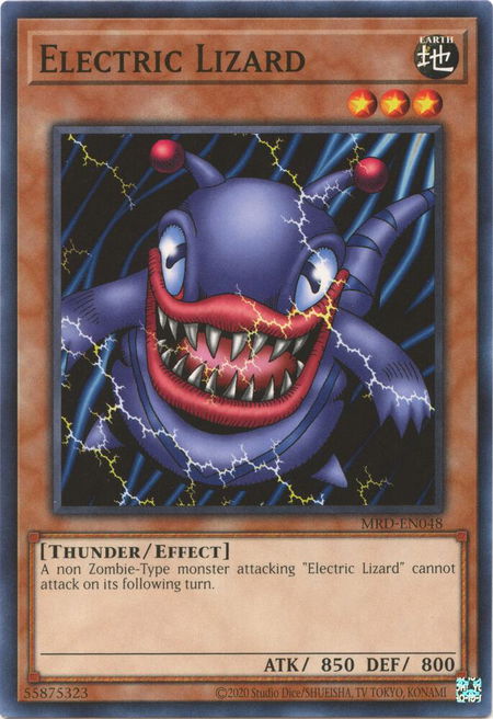 Electric Lizard trading card from Metal Raiders (25th Anniversary Edition) Electric Lizard - Metal Raiders (25th Anniversary Edition) YuGiOh trading card