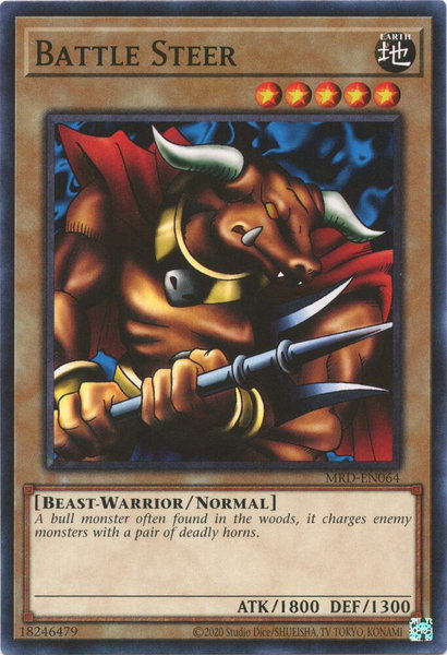 Battle Steer trading card from Metal Raiders (25th Anniversary Edition) Battle Steer - Metal Raiders (25th Anniversary Edition) YuGiOh trading card