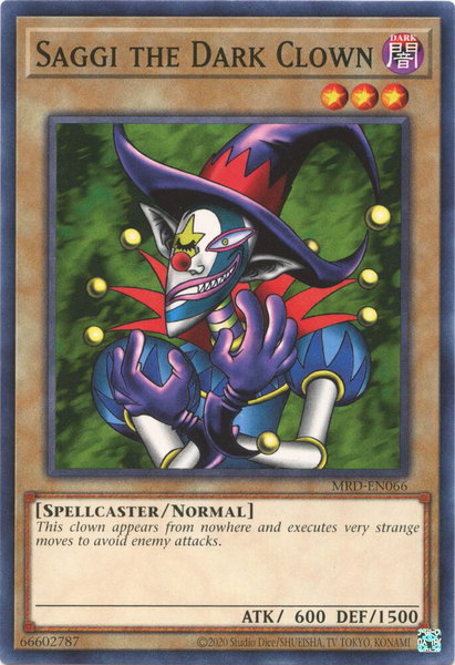 Saggi the Dark Clown trading card from Metal Raiders (25th Anniversary Edition) Saggi the Dark Clown - Metal Raiders (25th Anniversary Edition) YuGiOh trading card