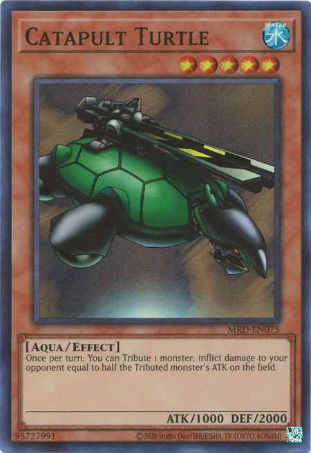 Catapult Turtle trading card from Metal Raiders (25th Anniversary Edition) Catapult Turtle - Metal Raiders (25th Anniversary Edition) YuGiOh trading card