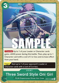 Three Sword Style Oni Giri - Paramount War (OP02) #OP02-045 - Common One Piece Trading Card